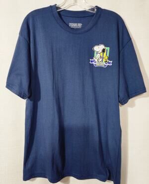 Snoopy and woodstock Brazil men's Blue shirt size Large